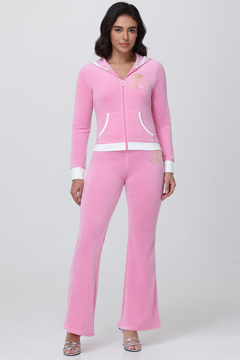 Lady Juicy Heritage Cotton Velour Hoodie - Hot Hot - Vince Camuto