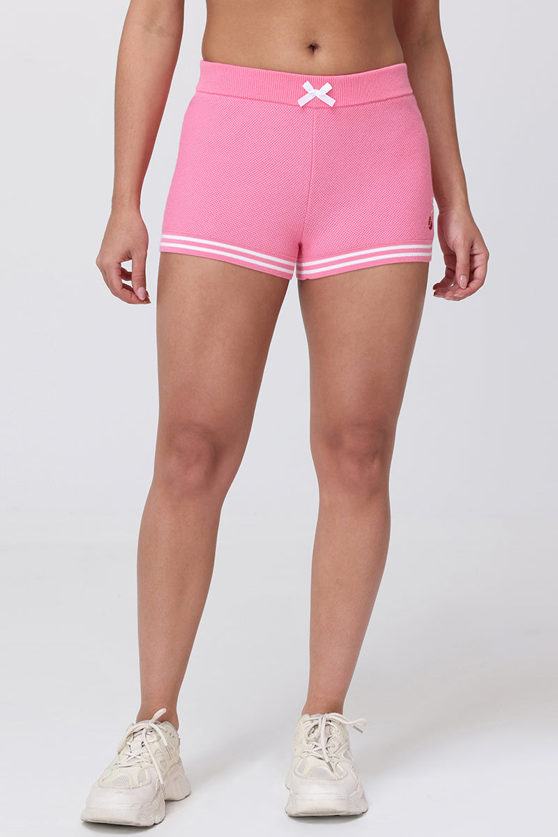 Embroidered Tipped Sweater Shorts - Hot Hot - Vince Camuto