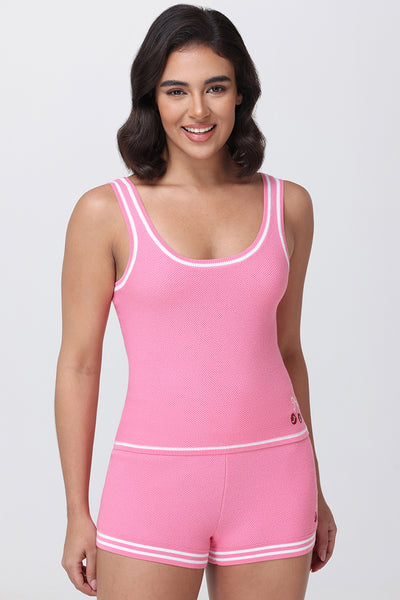 Embroidered Tipped Tank Top - Hot Hot - Juicy Couture