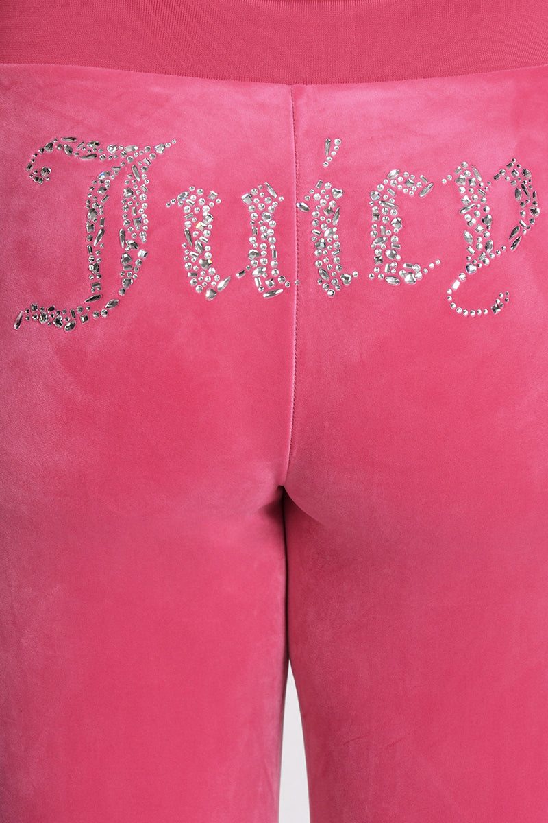 Plus-Size Angel Couture Big Bling Velour Track Pants