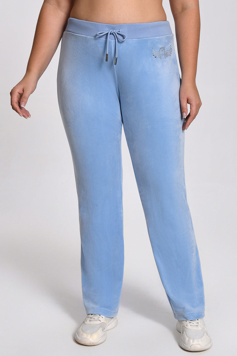 Plus-Size Angel Couture Big Bling Velour Track Pants
