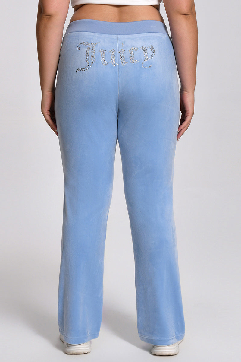 Plus-Size Angel Couture Big Bling Velour Track Pants