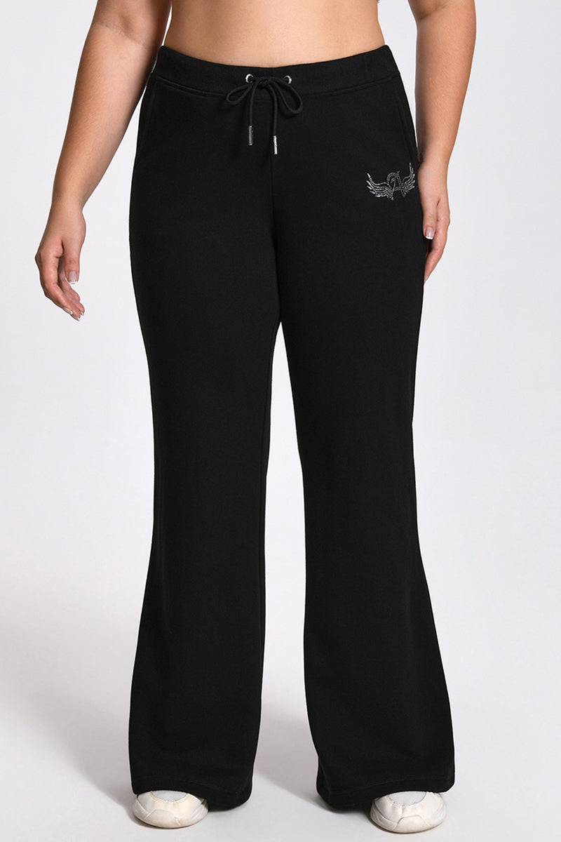 Plus-Size Angel Couture Wide Leg Fleece Pants - Liquorice - Juicy Couture