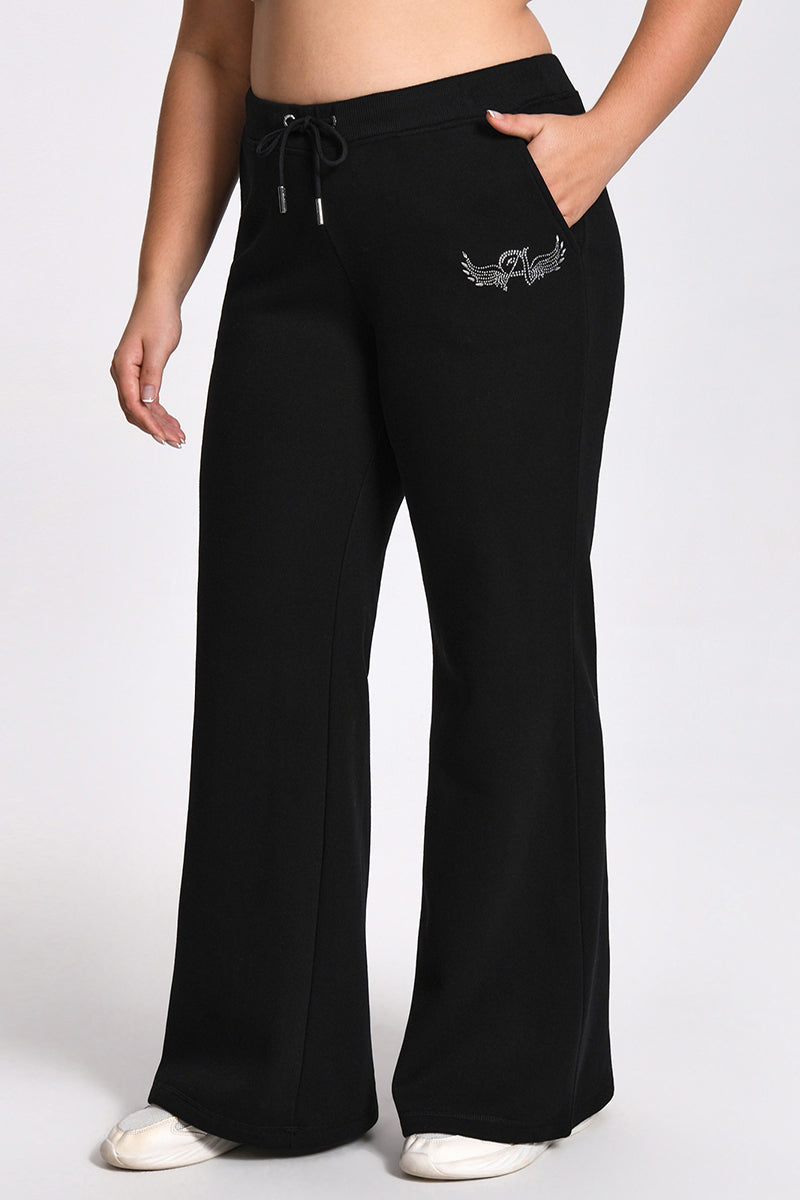 Plus-Size Angel Couture Wide Leg Fleece Pants