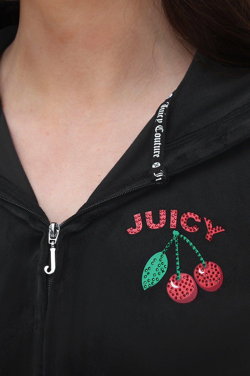 Cherry Bling Velour Hoodie – Juicy Couture