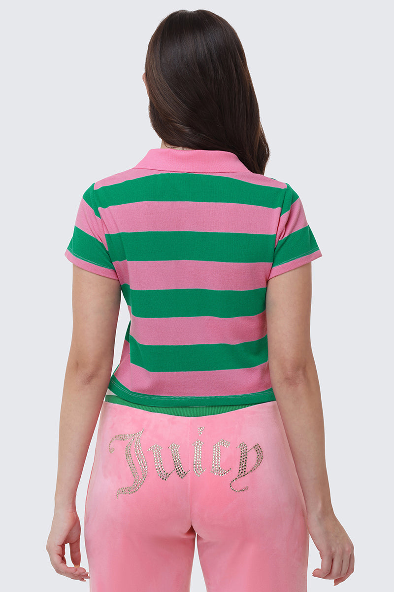 juicy couture pink and green striped dress Juicy Couture JUICY PEPLUM - Jersey dress - green pink stripe/green