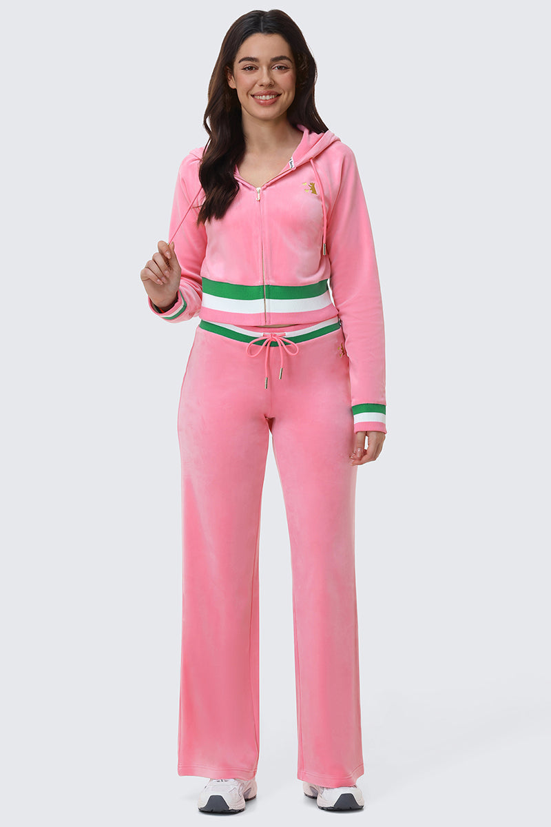 Heritage Stripe Bling Velour Zip Hoodie – Juicy Couture