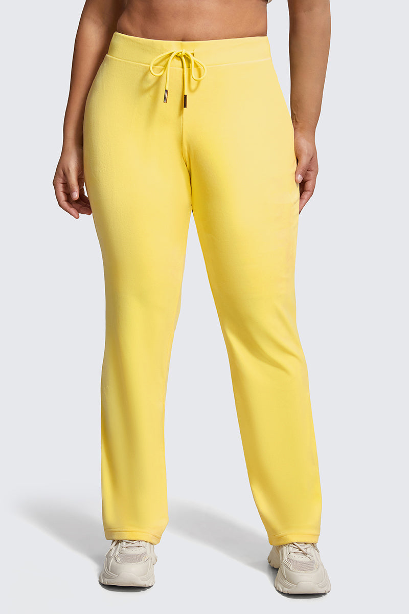 Plus-Size OG Big Bling Velour Track Pants - Buttercup - Juicy Couture