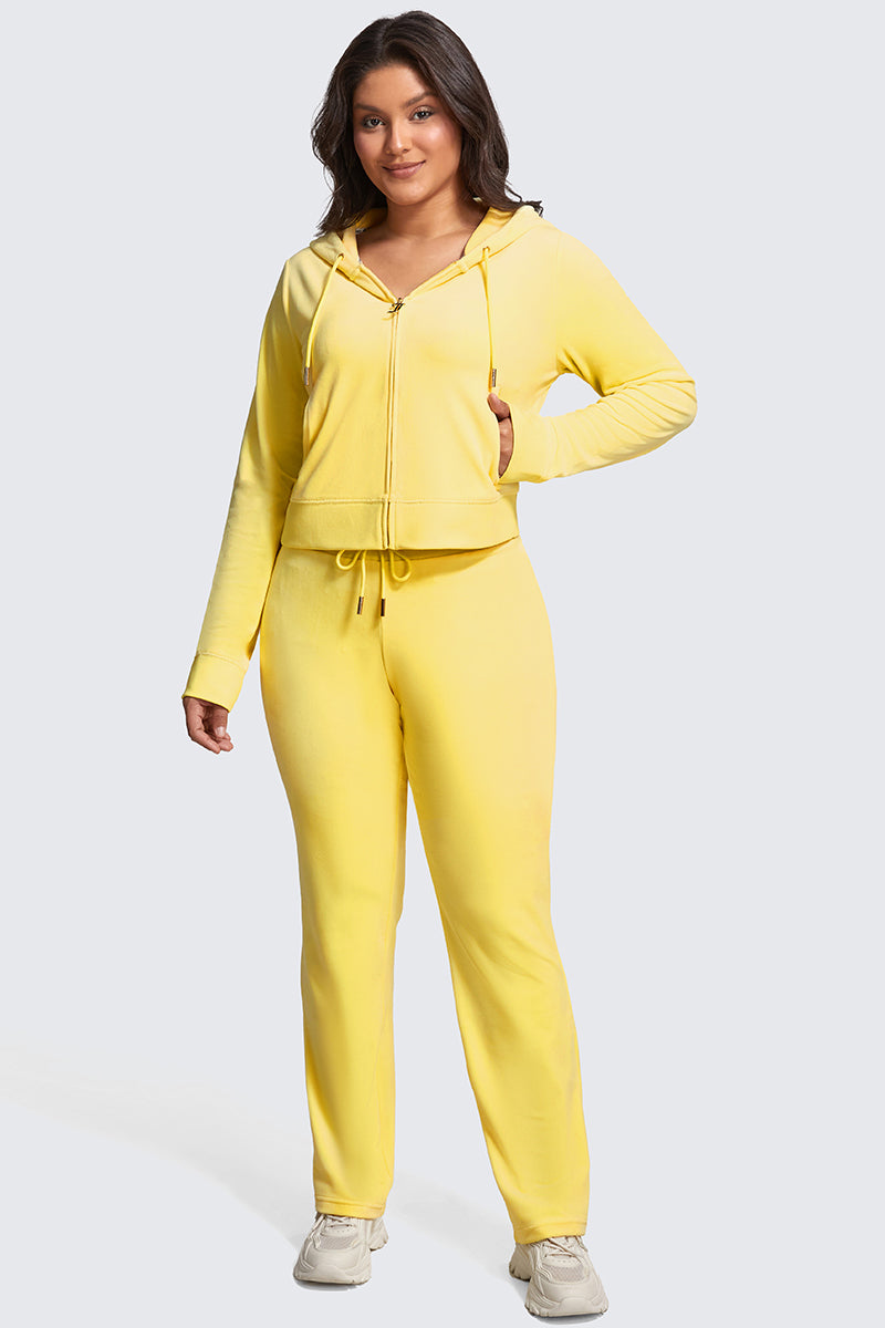Plus-Size OG Big Bling Velour Track Pants - Buttercup - Juicy Couture