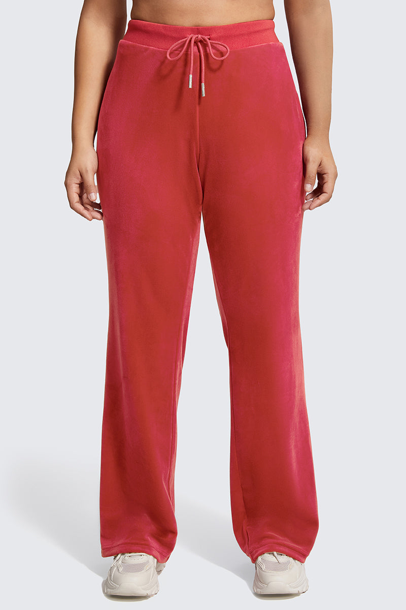 Plus-Size OG Big Bling Velour Track Pants - Maraschino - Juicy Couture