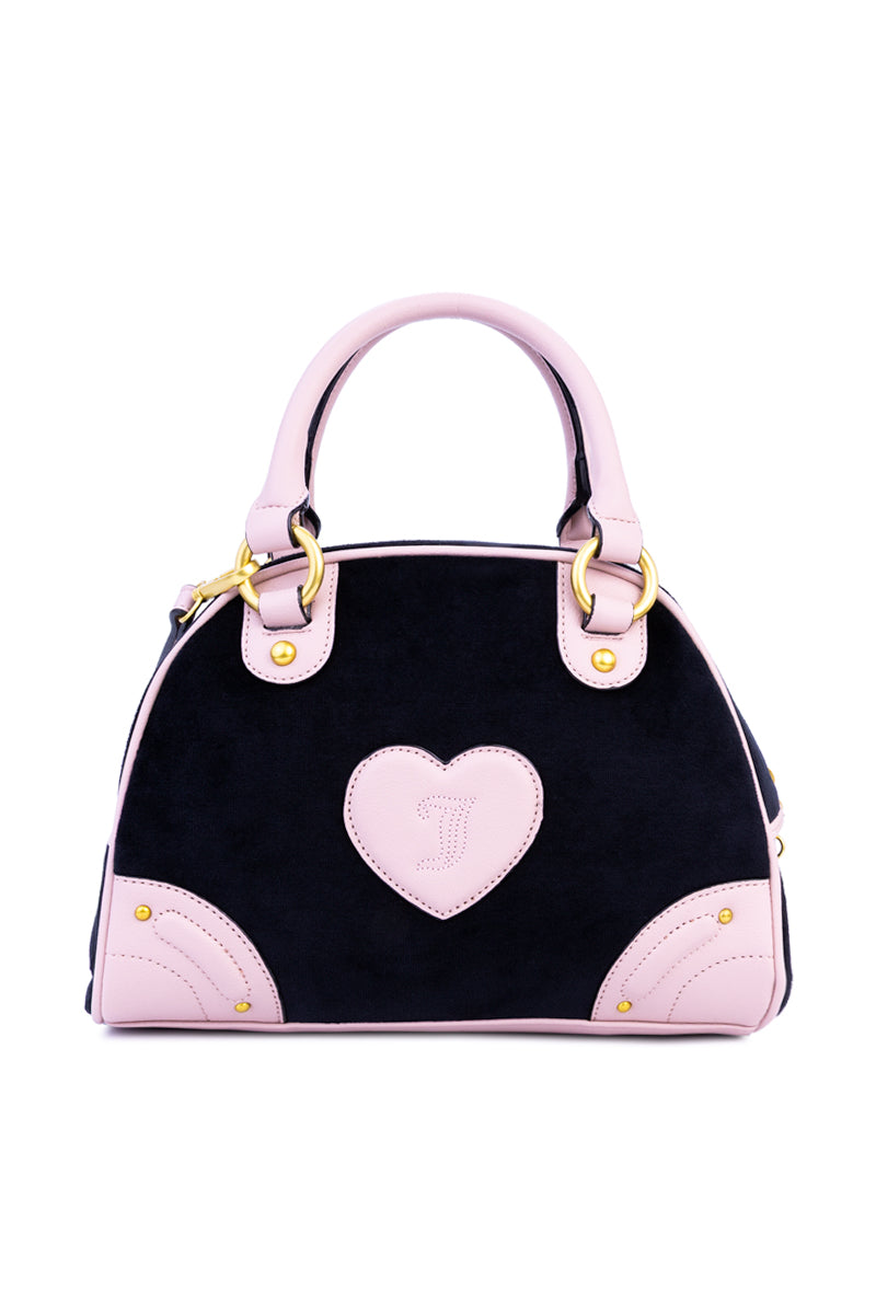Heritage Core Dome Satchel Bag - Liquorice/Dusty Blush - Juicy Couture