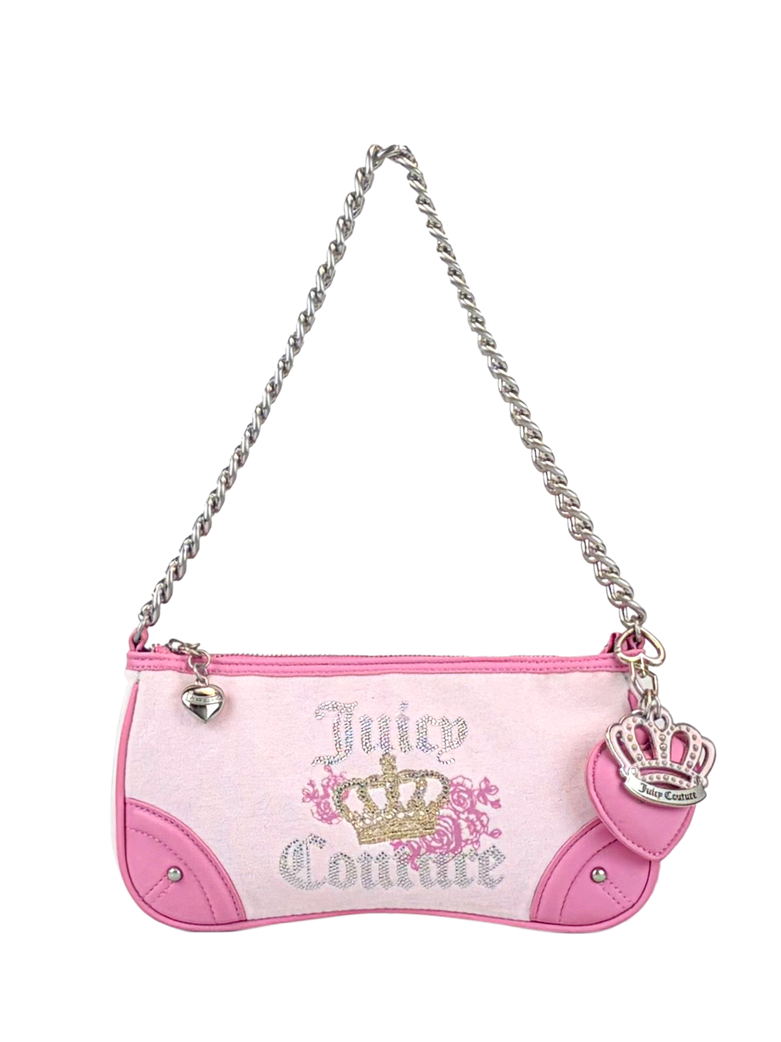 【美品】Juicy Couture ピンク チェーン Y2K ミニバッグ Royal Bloom Shoulder Bag – Juicy Couture