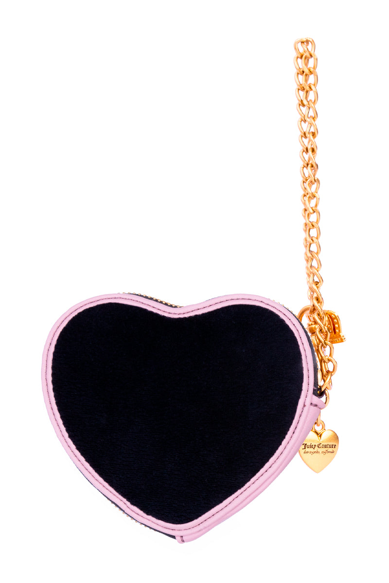 Heritage Core Heart Zip Around Wallet - Liquorice/Dusty Blush - Juicy Couture