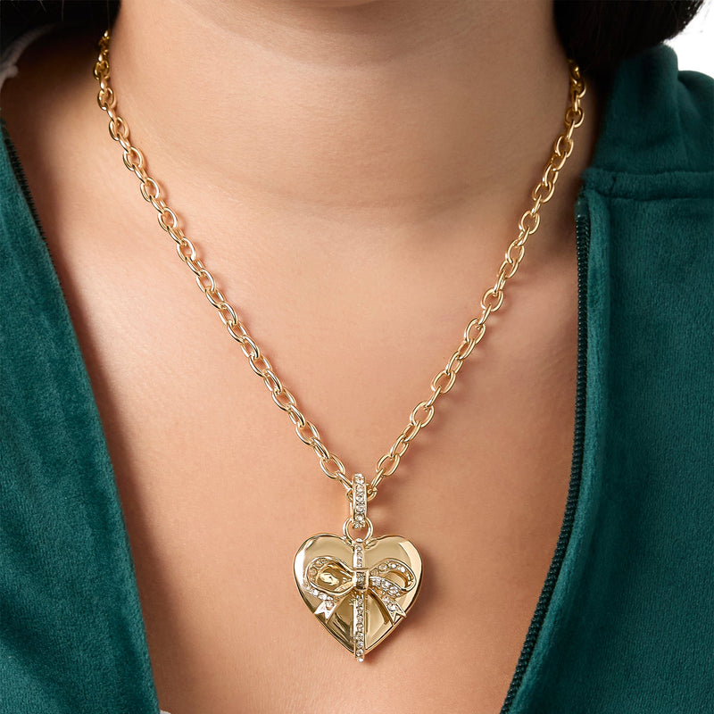 Gold-Tone Heart Charm Necklace