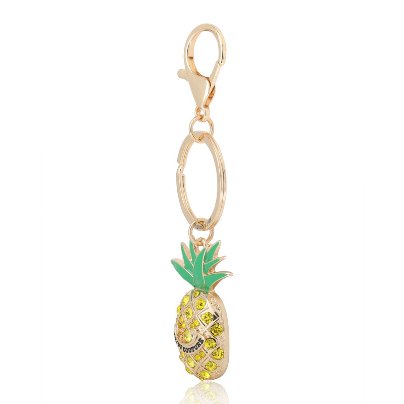 Crystal Pineapple Keychain Bag Charm - Goldtone - Juicy Couture
