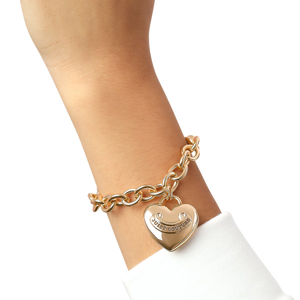 Heart Charm Goldtone Chain Bracelet - Juicy Couture