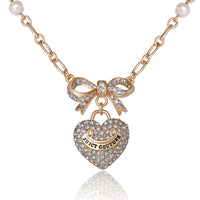 Goldtone Pearl Heart Pendant Necklace - Juicy Couture