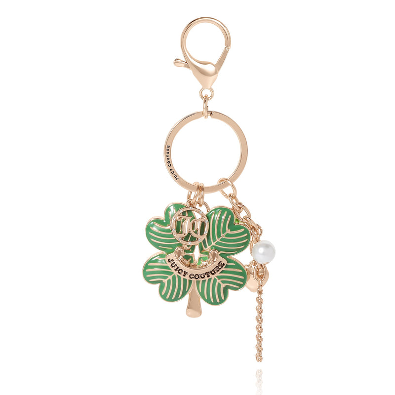 Lucky Clover Keychain Bag Charm - Goldtone - Juicy Couture