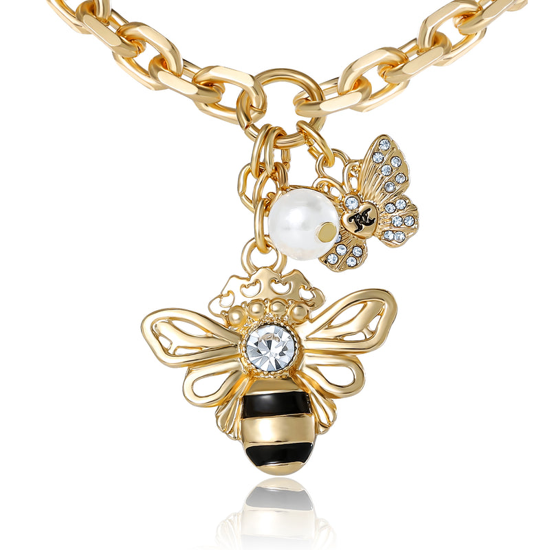 Charm Cluster Heart Necklace - Goldtone - Juicy Couture