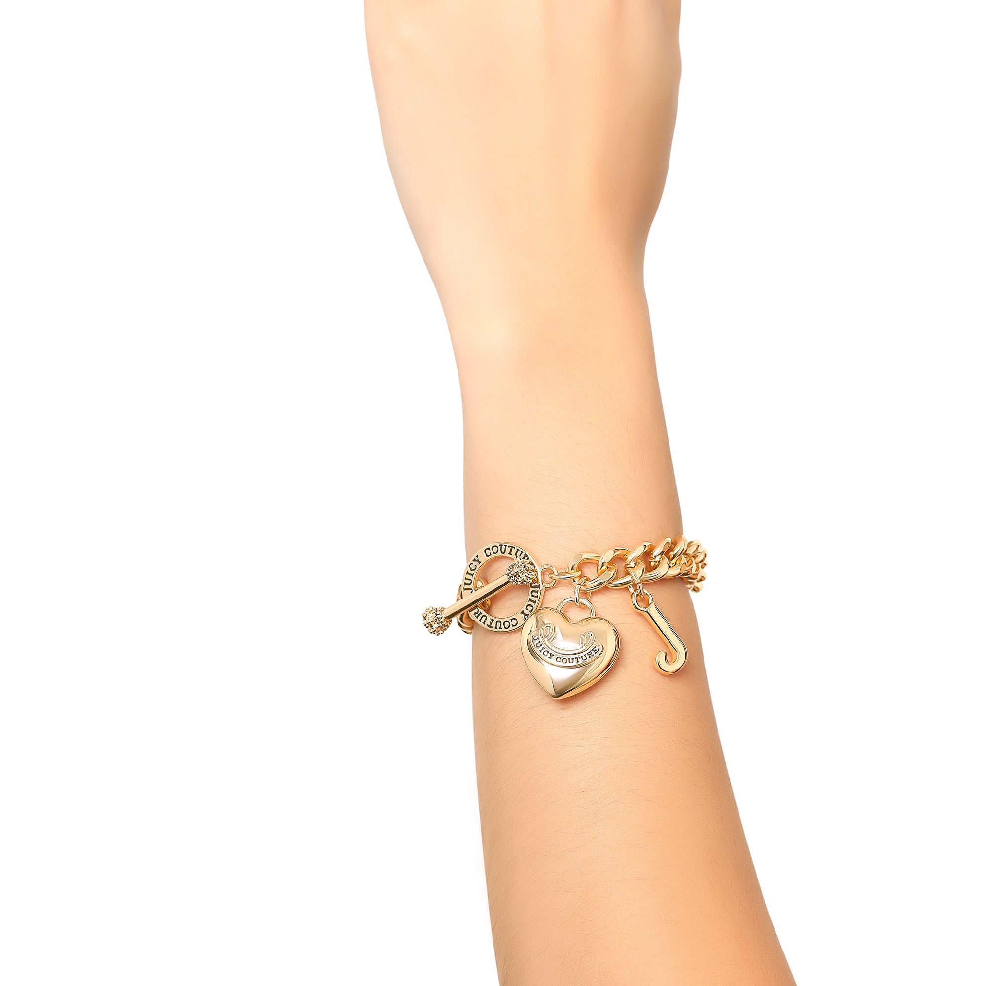 Crystal Heart Charm Toggle Bracelet - Juicy Couture