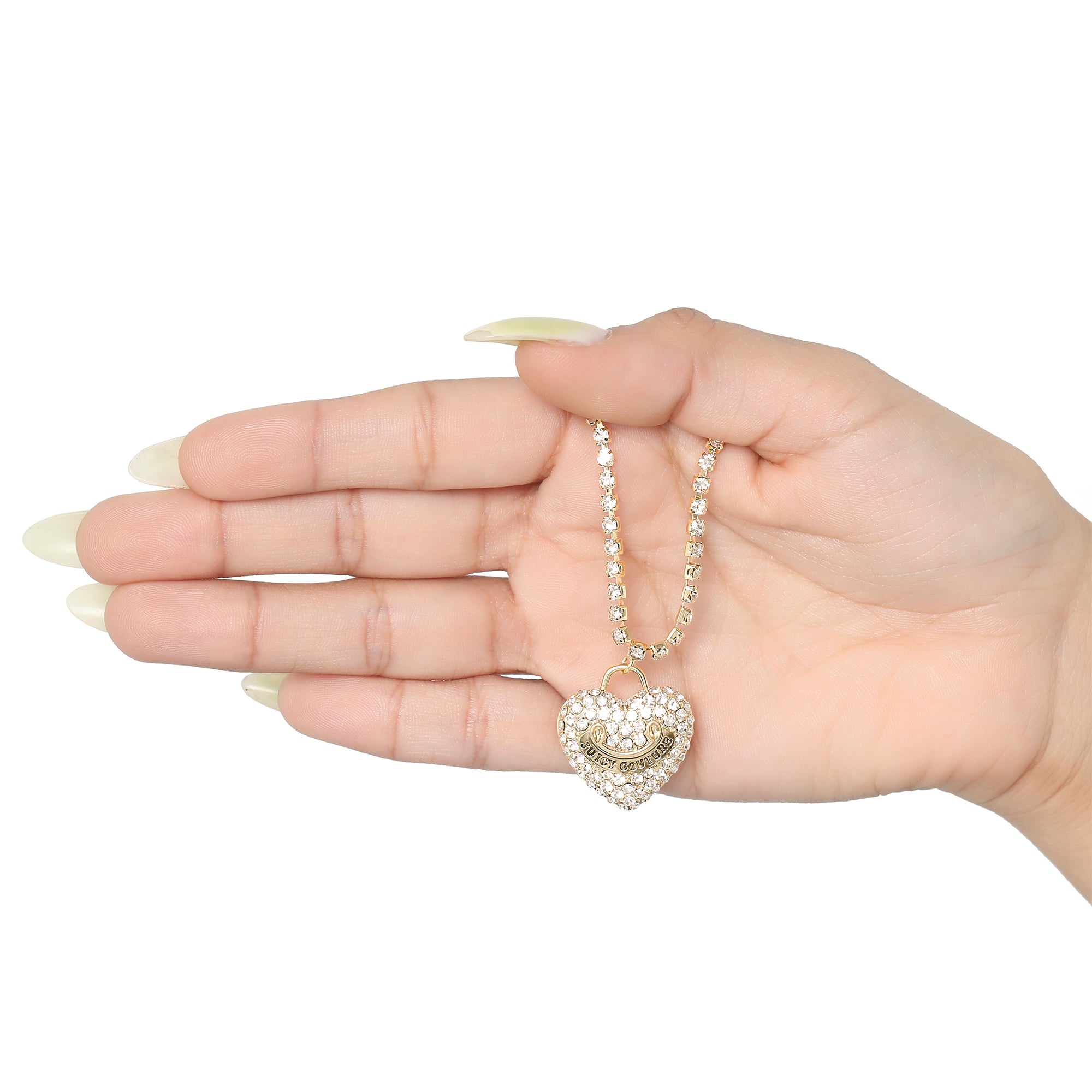 Pavé Heart Crystal Chain Pendant Necklace – Juicy Couture