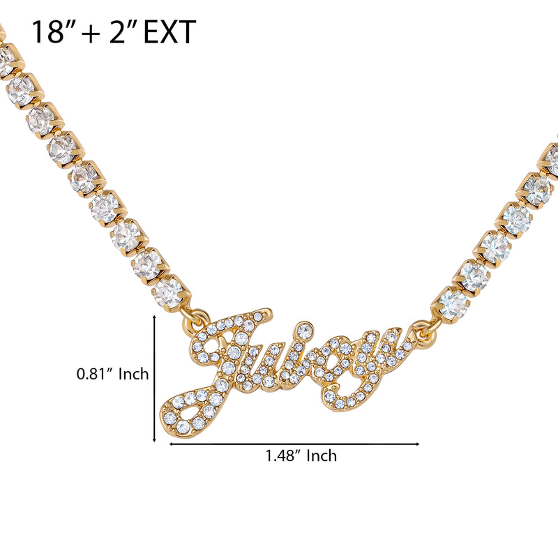 Script Logo Chain Necklace - Goldtone - Juicy Couture