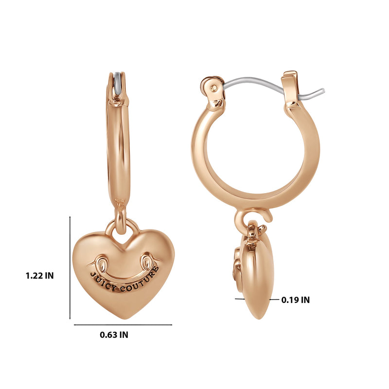 Heart Charm Hoop Earrings