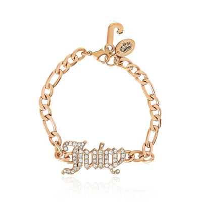 Juicy Script Crystal Chain Bracelet - Goldtone - Juicy Couture