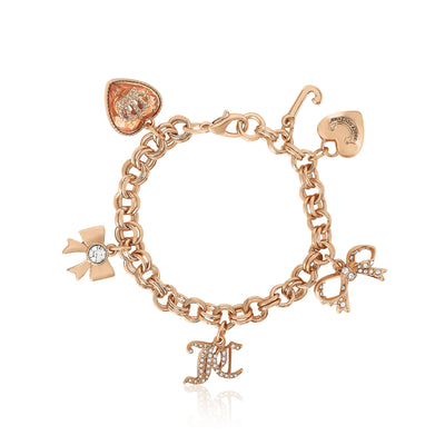 Charm Bracelet with Bow and Pave Details