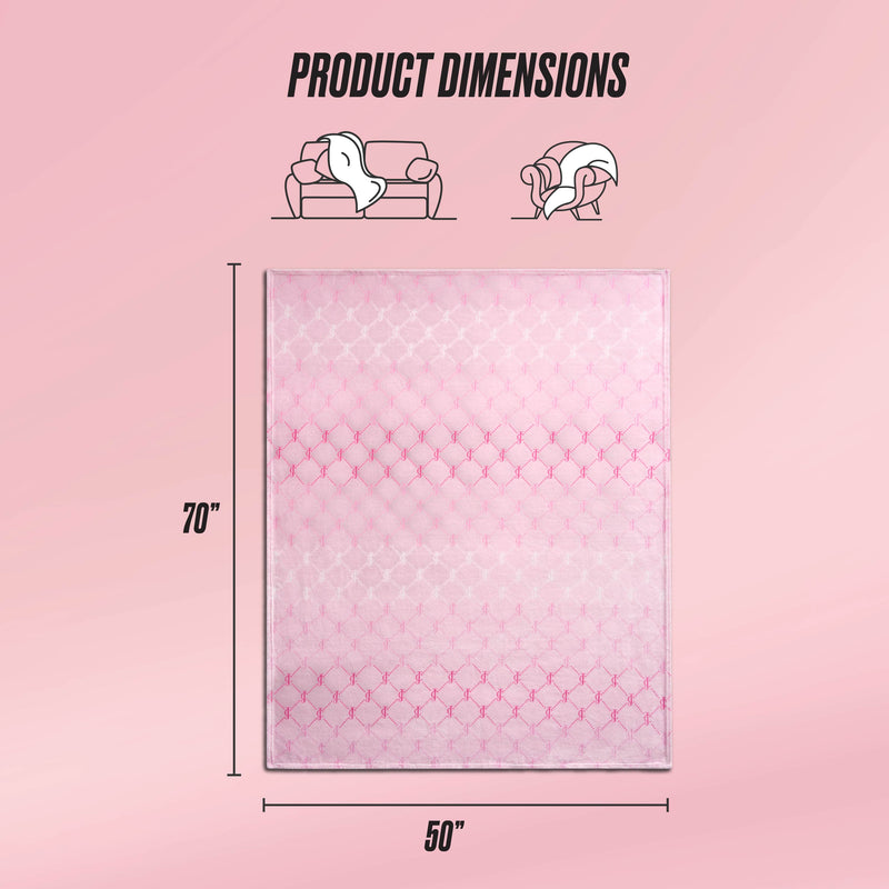 Plush Throw Blanket - Logo Diamonds Pink - Juicy Couture