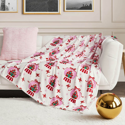 Plush Throw Blanket - Winter Snowglobe White - Juicy Couture