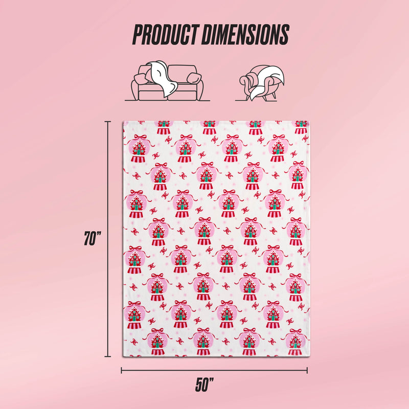 Plush Throw Blanket - Winter Snowglobe White - Juicy Couture