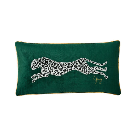 Velvet Cheetah Pillow - Dark Green - Juicy Couture