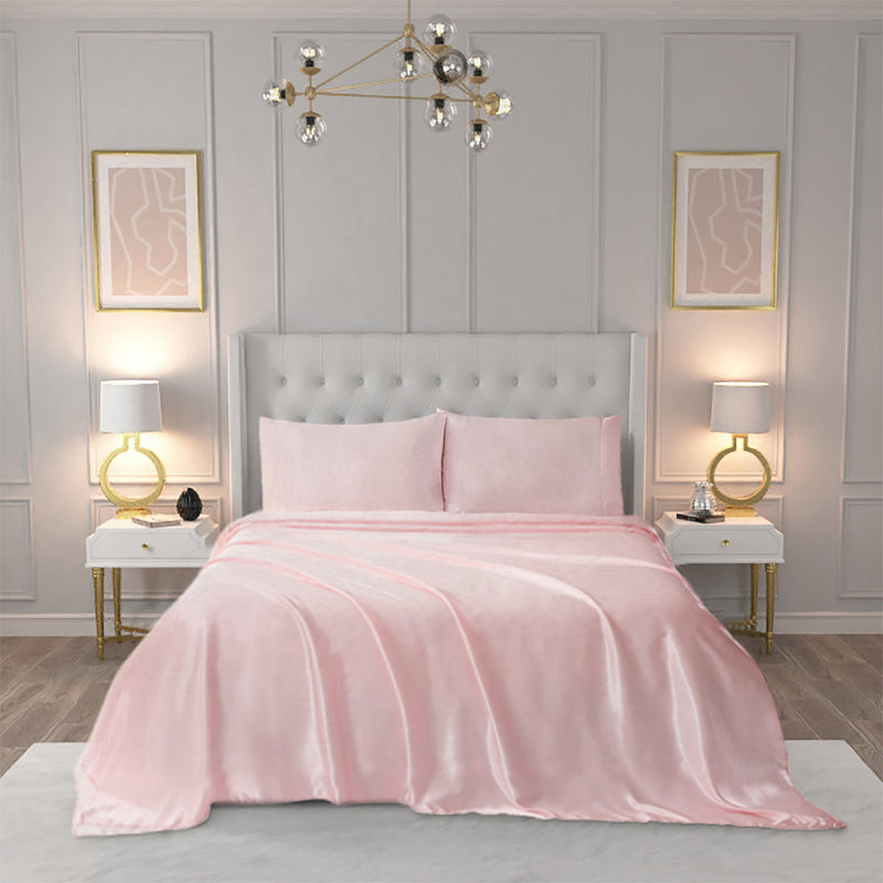 Light Raspberry Satin Sheets Solid Satin Sheet Set - Juicy Couture