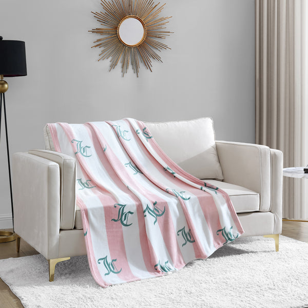 Cabana Striped Plush Blanket - Juicy Couture