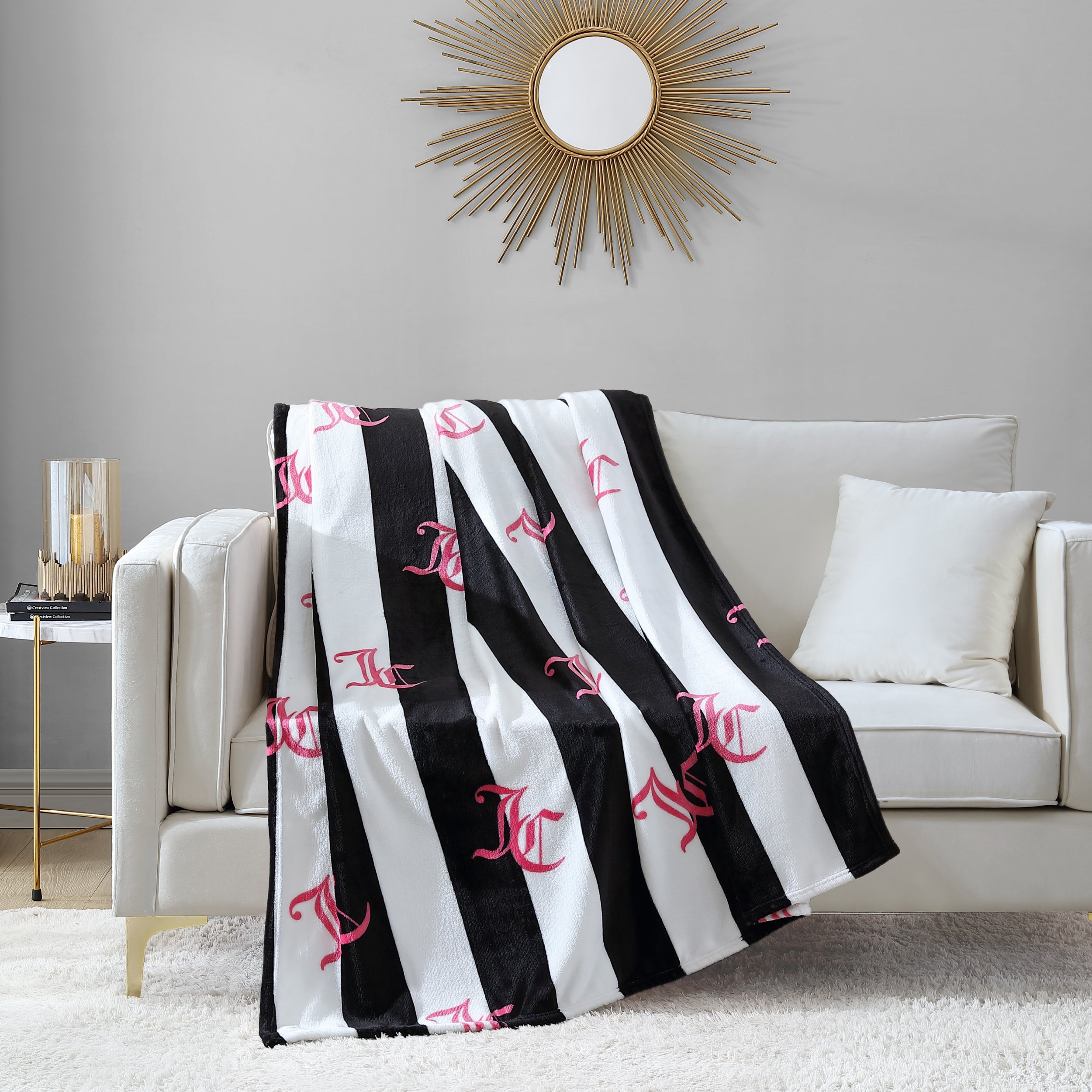Cabana Striped Plush Blanket - Juicy Couture