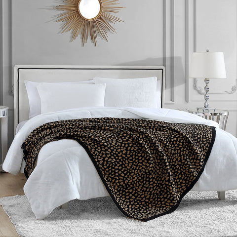 Leopard Print Throw Blanket - Leopard Brown - Juicy Couture