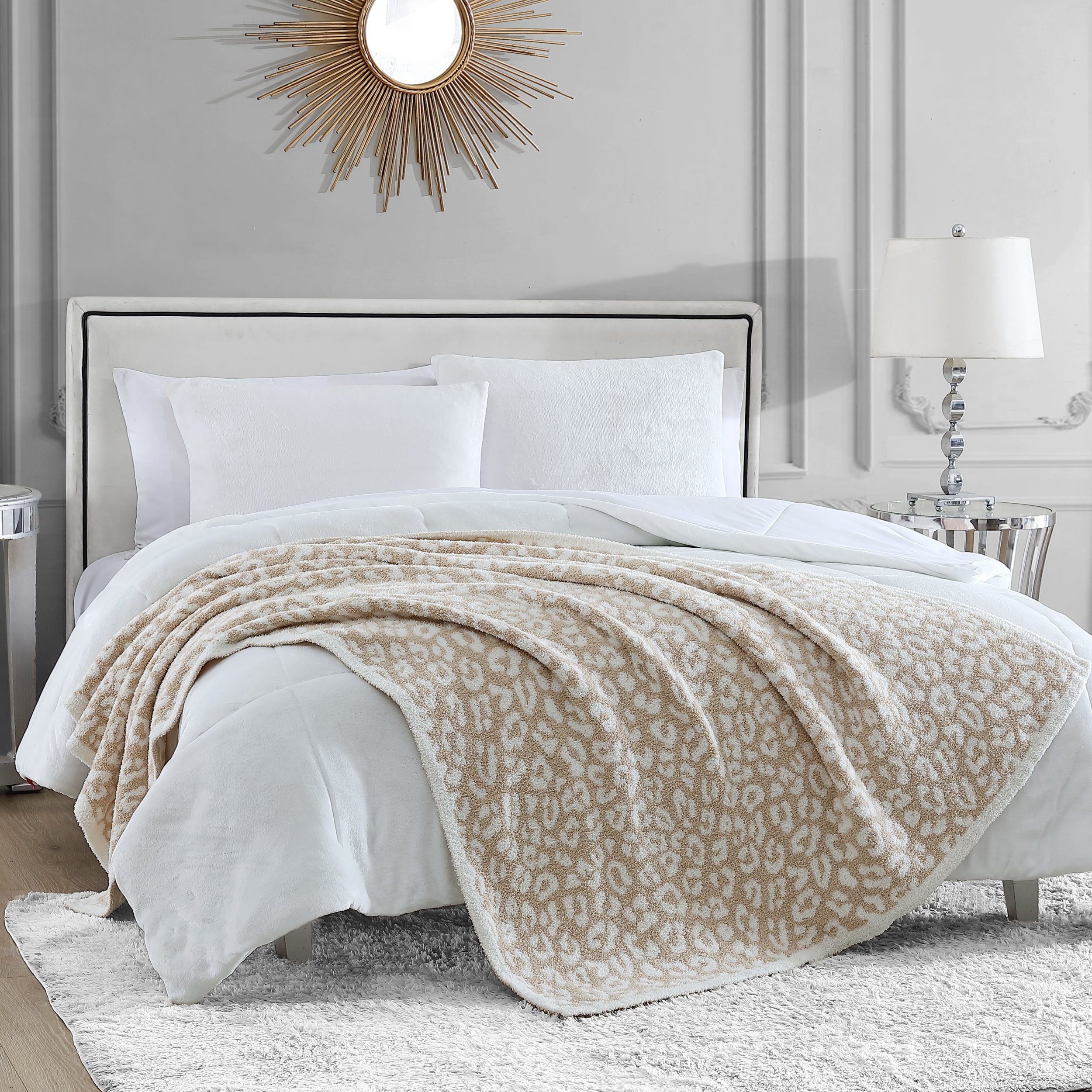 Bedding Blanket Leopard Print Grey Leopard Print Throw Leopard