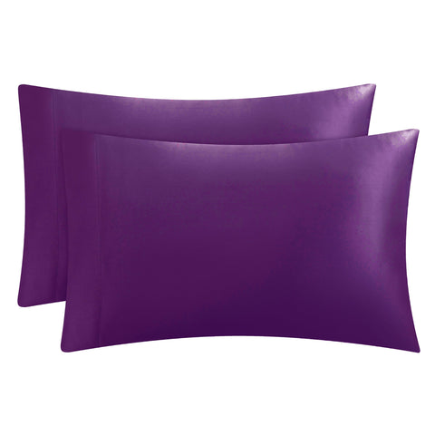 Solid Satin Pillow Case Set - Violet - Juicy Couture