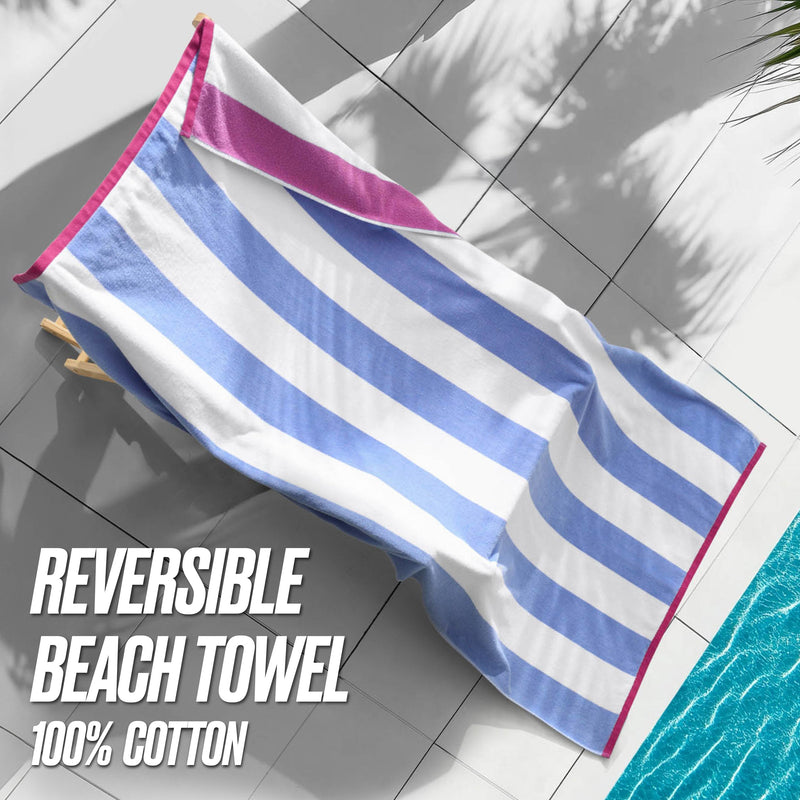 Reversible Cabana Cotton Beach Towel