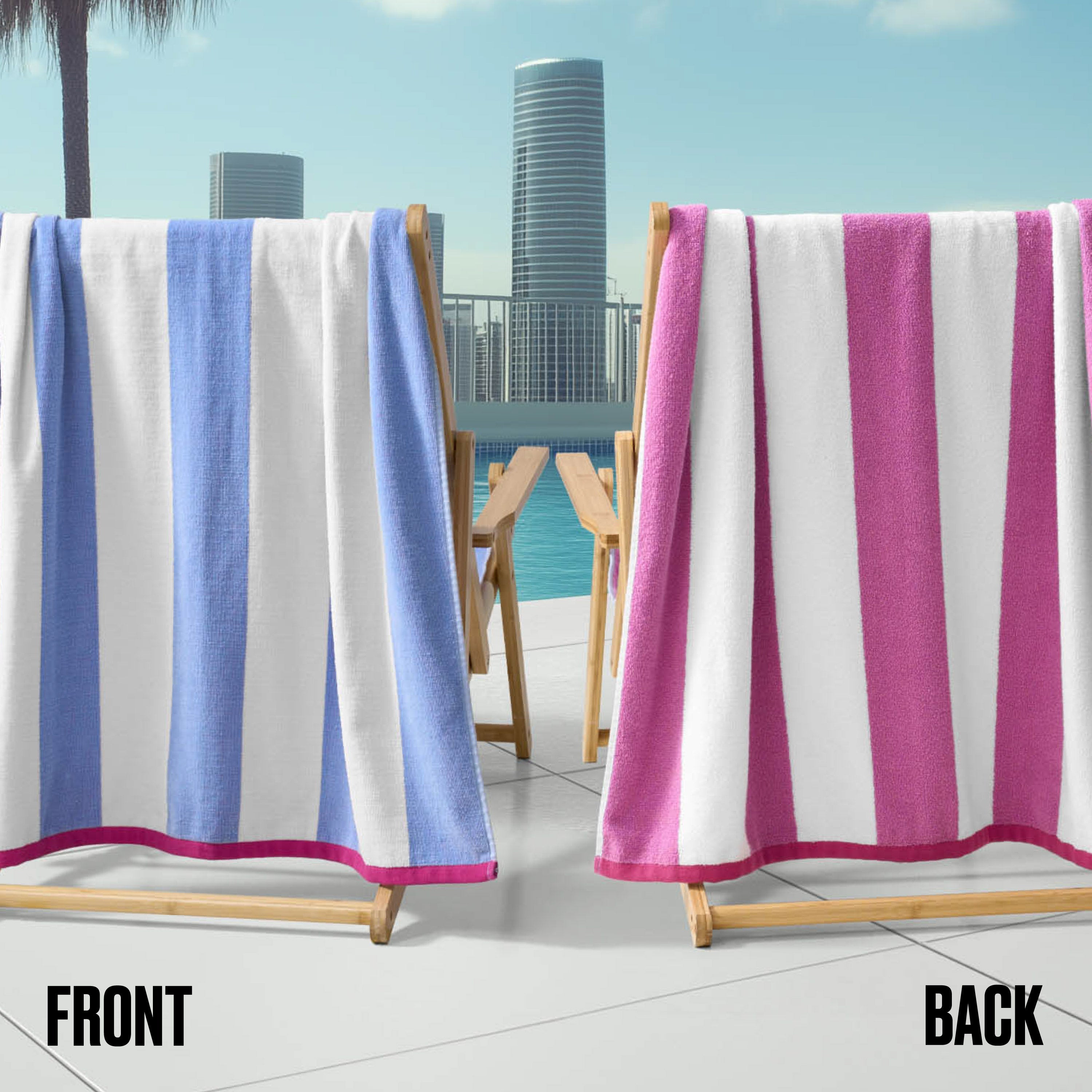 Juicy Couture ジューシークチュール バスタオル ビーチタオル Reversible Cabana Cotton Beach Towel - Juicy Couture