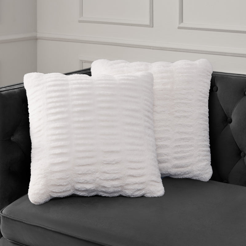 Pleated Faux Fur Decorative Pillow - Juicy Couture
