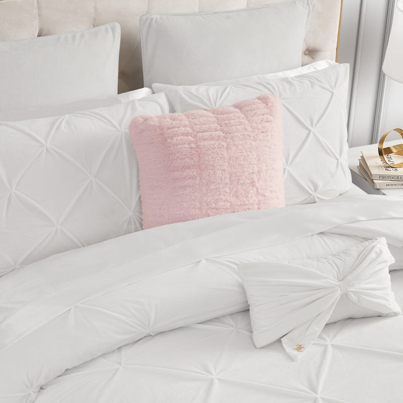 Pleated Faux Fur Decorative Pillow