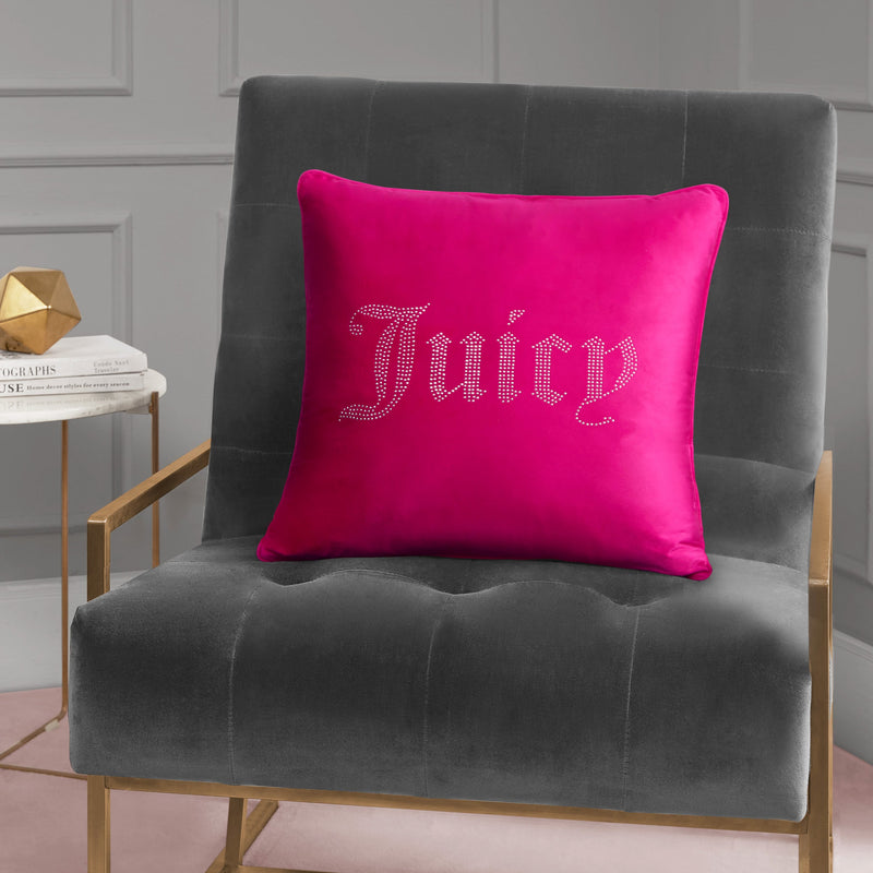 Rhinestone Decorative Pillow - Hot Pink - Juicy Couture