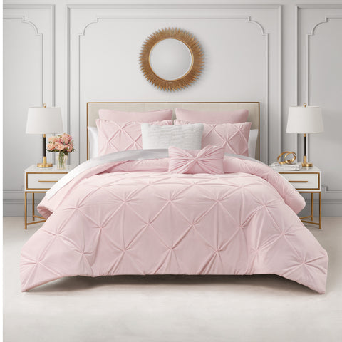Kiss Pleat Micromink Comforter Set With Decorative Pillows - Juicy Couture