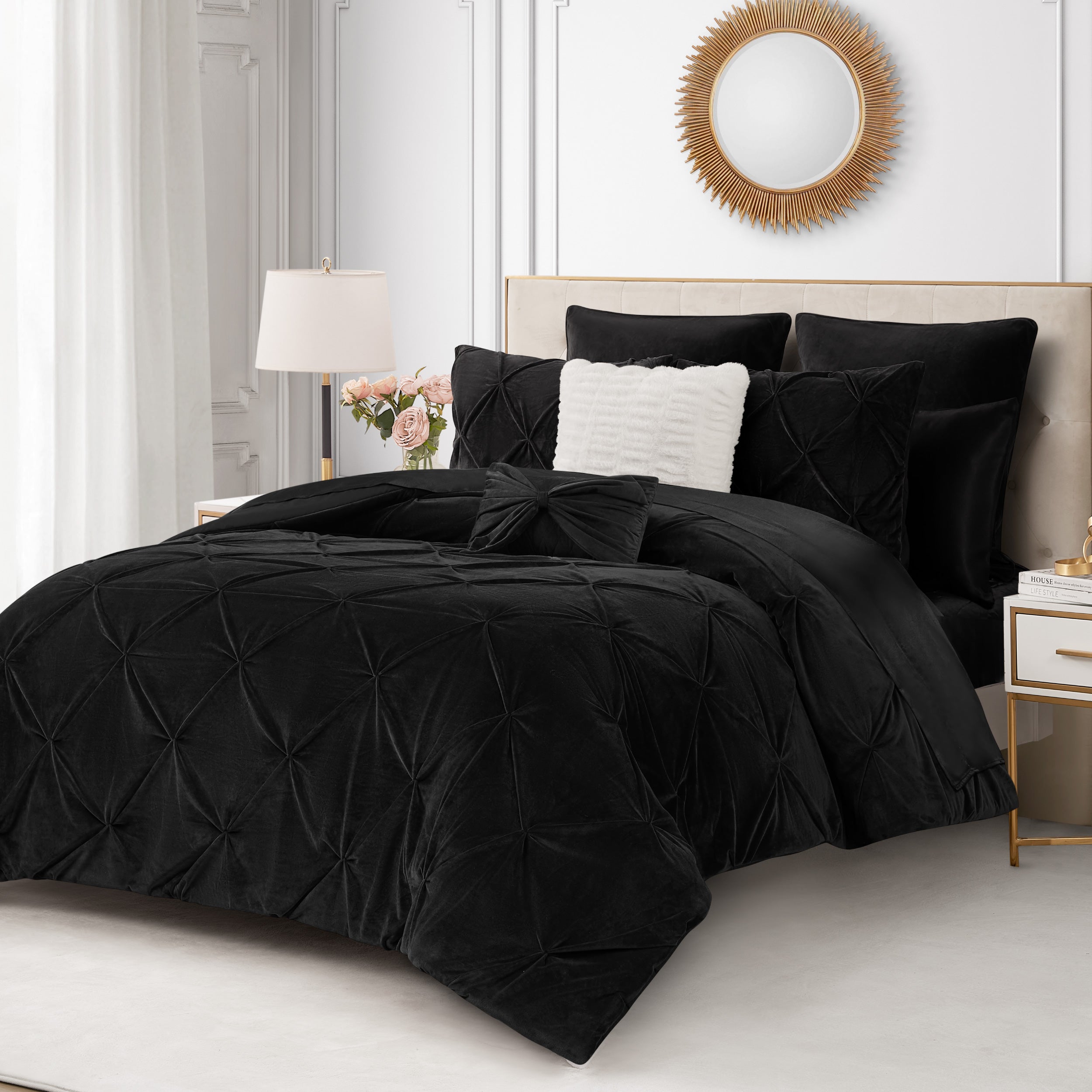 Kiss Pleat Micromink Comforter Set With Decorative Pillows - Juicy Couture