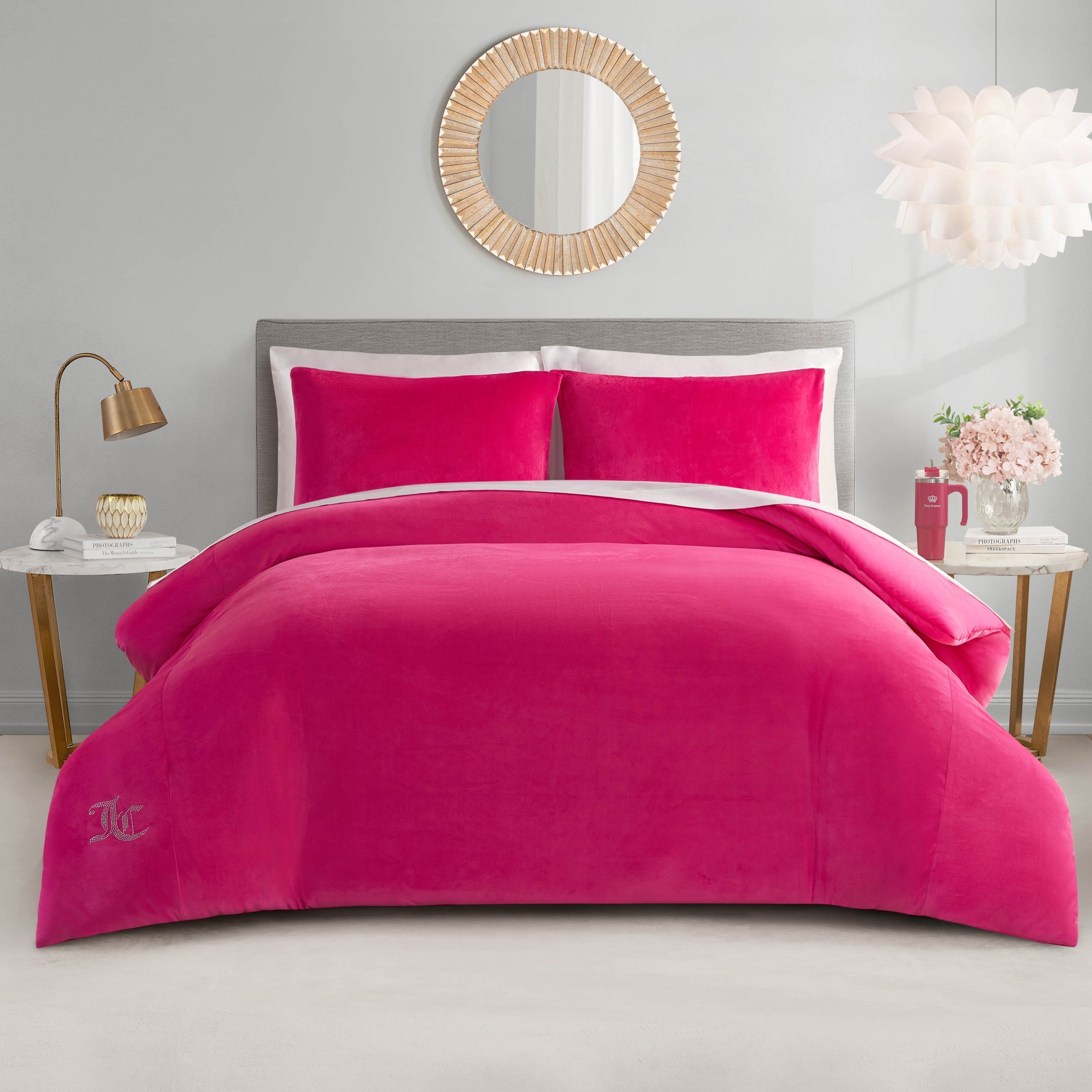 Velour Comforter Set - Hot Pink - Juicy Couture