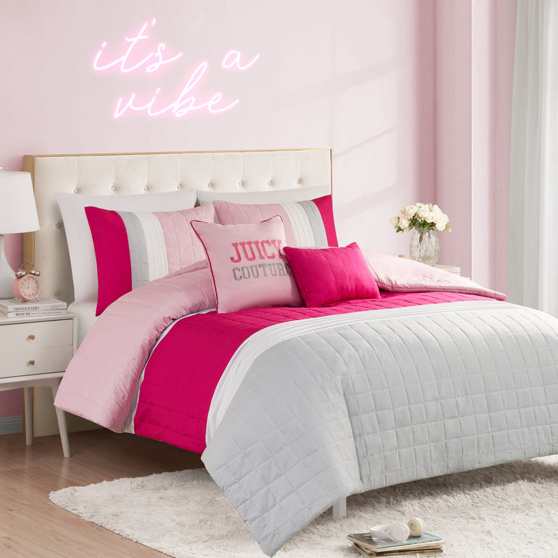 Color Blocked Pieced Comforter Set - Juicy Couture