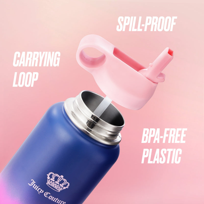 Go Girl Stainless Steel Water Bottle with Pop-up Straw