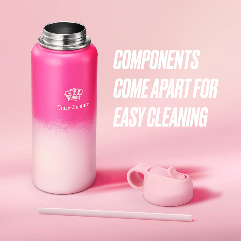 Go Girl Stainless Steel Water Bottle with Pop-up Straw